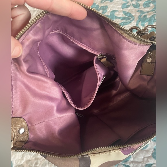 Coach Satin Poppy C convertible shoulder bag w/ crossbody strap - Picture 16 of 17